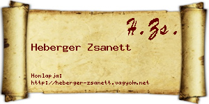 Heberger Zsanett névjegykártya